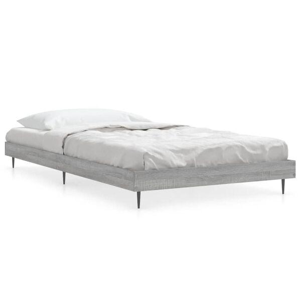 vidaXL Estructura de cama madera de ingenier&iacute;a gris Sonoma 100x200 cm