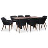 vidaXL Set comedor de jard&iacute;n 9 piezas y cojines rat&aacute;n sint&eacute;tico negro