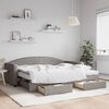 vidaXL Sof&aacute; cama nido con cajones tela gris taupe 90x200 cm