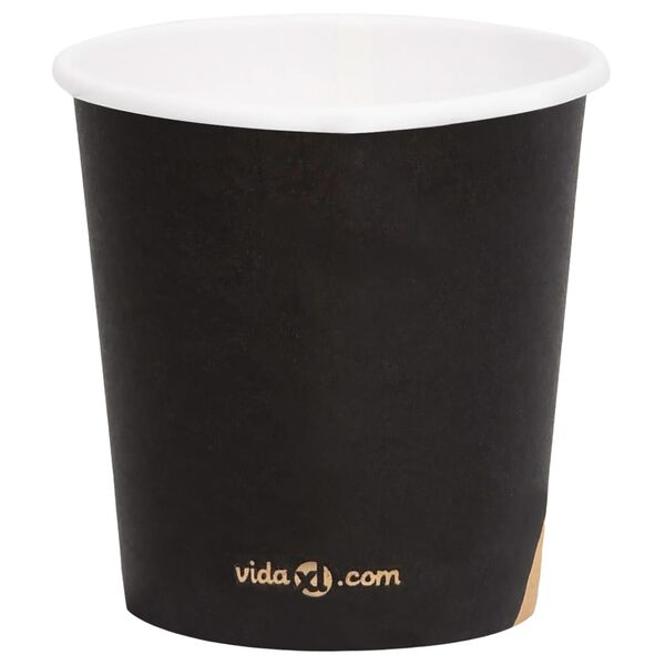 vidaXL Vasos de papel para caf&eacute; 1000 uds negro 120 ml