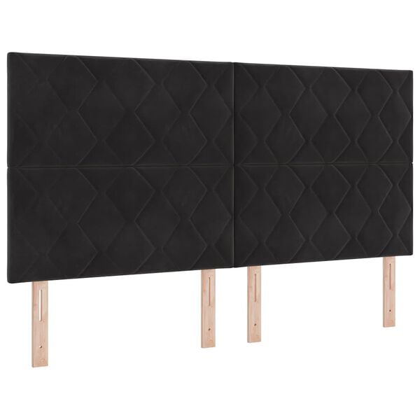 vidaXL Cabecero LED Negro 180 cm Cuero sint&eacute;tico
