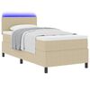 vidaXL Cama Box Spring LED Gris claro y . 100 x 200 cm Tela de Pana