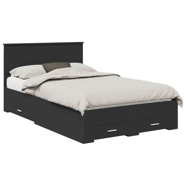 vidaXL Estructura de cama Negro 120 x 190 cm Madera de ingenier&iacute;a