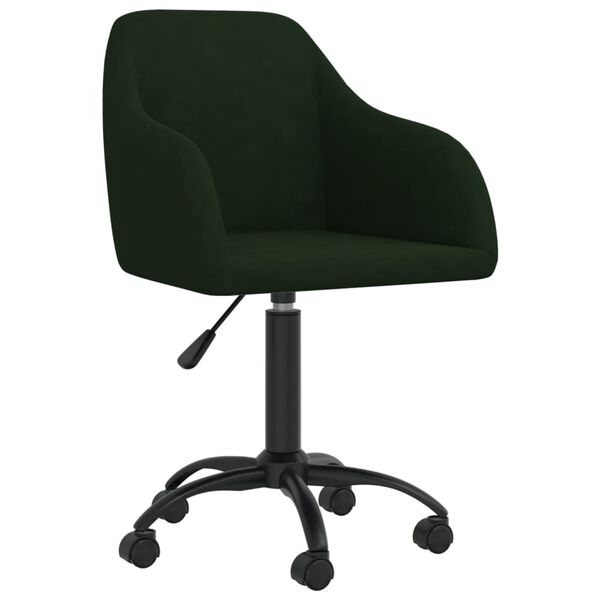 vidaXL Sillas de comedor giratorias 6 unidades terciopelo verde oscuro