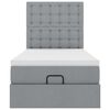 vidaXL Cama otomana con colch&oacute;n gris claro 90x200 cm tela