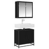 vidaXL Juego de muebles de ba&ntilde;o 2 pcs Roble Negro Madera de ingenier&iacute;a