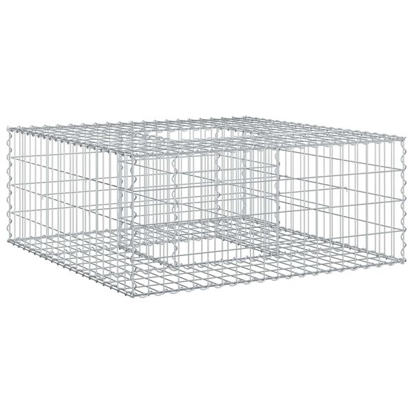 vidaXL Cama elevada de gavi&oacute;n Plateado 100 x 100 x 40 cm