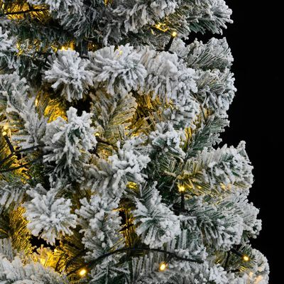 vidaXL Árbol de Navidad artificial con bisagras 300 LED y nieve 240 cm