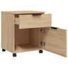 vidaXL Archivador ruedas madera contrachapada roble Sonoma 45x38x54 cm