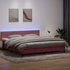 vidaXL Cama box spring con colch&oacute;n y LED terciopelo rosa 180x210 cm