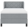 vidaXL Cama tipo Box Spring con colch&oacute;n Gris claro 90 x 190 cm tela