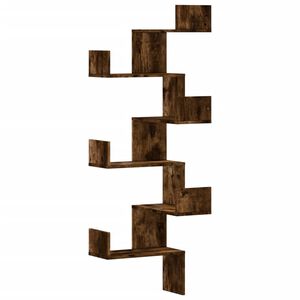 vidaXL Estanter&iacute;a pared de esquina madera roble ahumado 45x45x147 cm