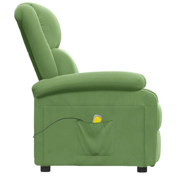 vidaXL Sillón de masaje de terciopelo verde claro