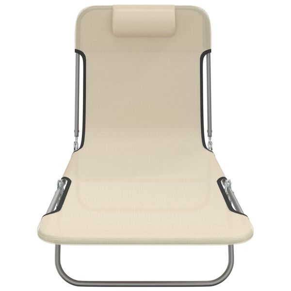 vidaXL Tumbonas plegables 2 uds acero y textilene color crema