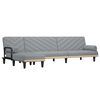 vidaXL Sof&aacute; cama en forma de L tela gris claro 260x140x70 cm
