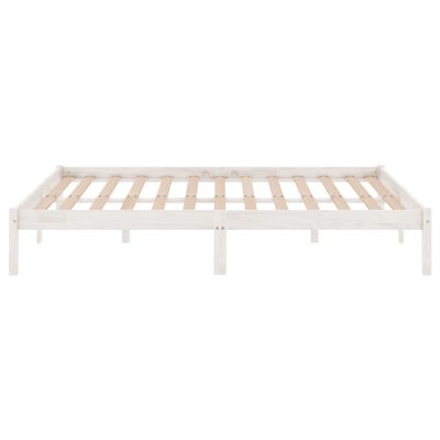 vidaXL Estructura de cama madera maciza blanca King Size 150x200 cm