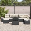 vidaXL Conjunto de sofá de jardín 8 pcs Negro Poliratán