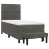 vidaXL Cama box spring con colch&oacute;n terciopelo gris oscuro 90x200 cm