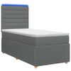 vidaXL Cama de muelles con LED y colch&oacute;n Gris oscuro 100 x 200 cm Tela