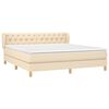 vidaXL Cama box spring con colch&oacute;n tela color crema 160x200 cm