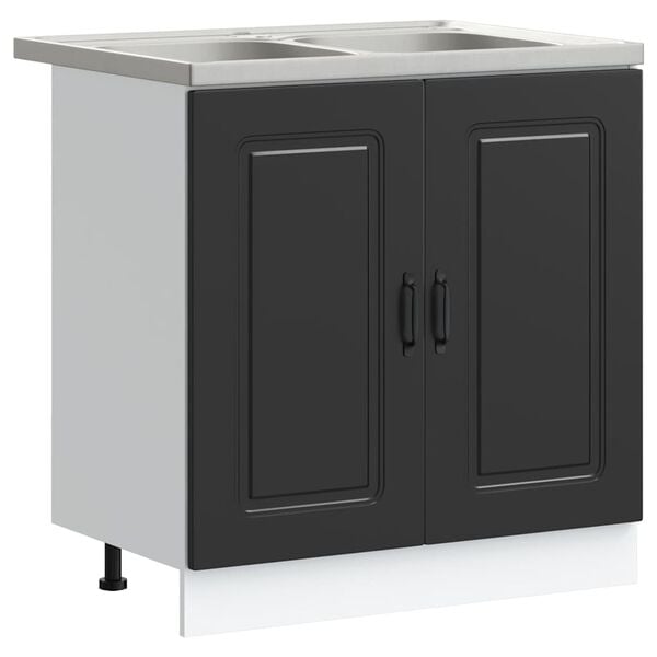 vidaXL Mueble de Cocina con puerta Kalmar Negro 80 x 46 x 81,5 cm