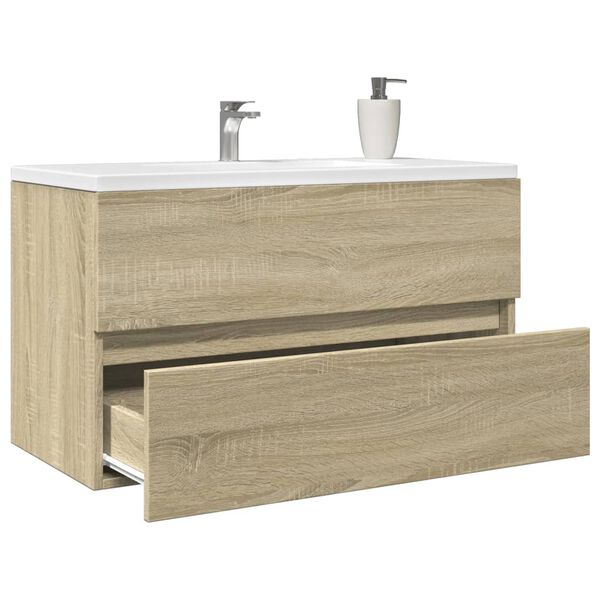 vidaXL Armario lavabo madera de ingenier&iacute;a roble Sonoma 80x38,5x45 cm