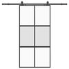 vidaXL Puerta corredera herrajes negro 102,5x205 cm vidrio templado