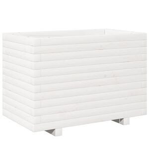vidaXL Jardinera madera maciza de pino blanco 70x40x49,5 cm