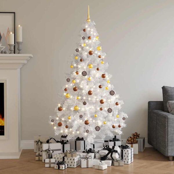 vidaXL Árbol de Navidad artificial con luces y bolas 620 ramas 180 cm