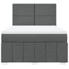 vidaXL Cama box spring con colch&oacute;n tela gris oscuro 140x200 cm