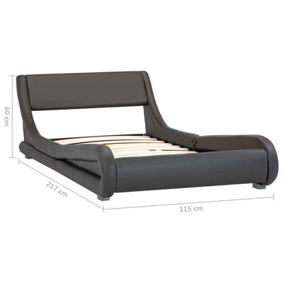 vidaXL Estructura de cama de cuero sintético gris 100x200 cm