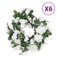 vidaXL Guirnaldas de flores artificiales 6 uds blanco 240 cm