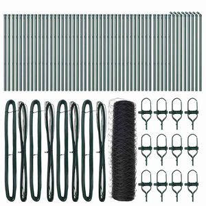 vidaXL Fijaci&oacute;n de suelo hexagonal para valla 100 x 0,6 m Gris Malla