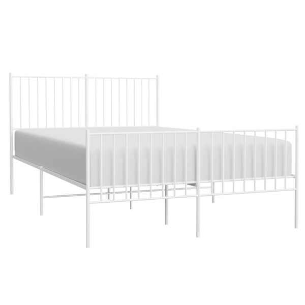 vidaXL Estructura cama sin colchón con estribo metal blanco 140x190 cm