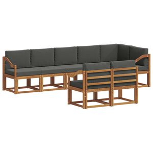vidaXL Conjunto de sof&aacute;s de exterior 8 pcs Natural y Antracita