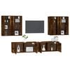 vidaXL Set de muebles de TV 6 pzas madera contrachapada roble ahumado