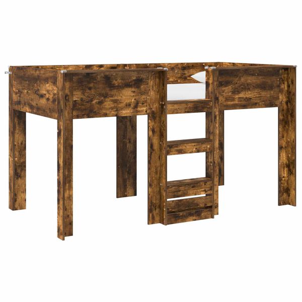 vidaXL Cama Litera para Ni&ntilde;os con colch&oacute;n Roble ahumado 100 x 200 cm