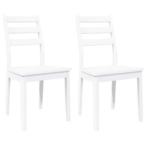 vidaXL Sillas de comedor 2 unidades madera maciza de caucho blanco