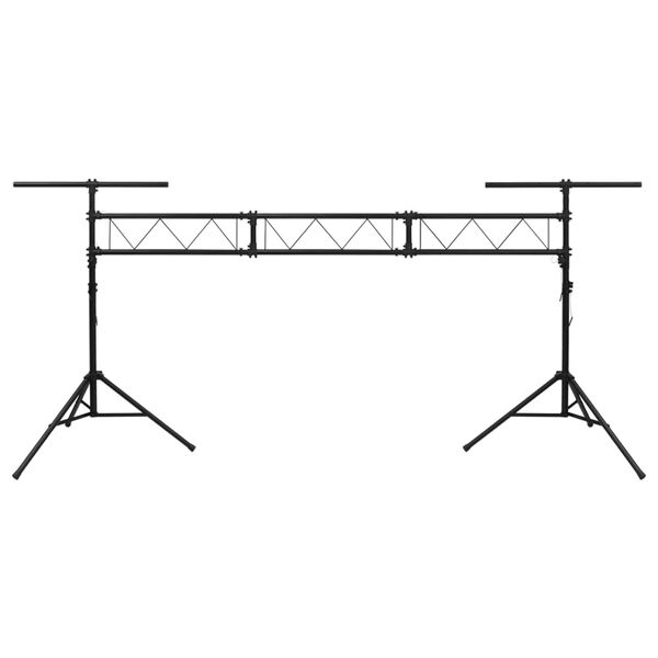 vidaXL Soporte de luces de acero negro 438x115x(180-300) cm