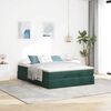 vidaXL Estructura de cama otomana con colch&oacute;n verde oscuro 140x200 cm