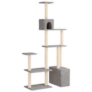 vidaXL &Aacute;rbol para gatos con postes de sisal Gris Claro 177,5 cm