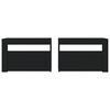 vidaXL Mesitas de noche con luces LED 2 uds negro 60x35x40 cm