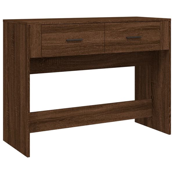 vidaXL Mesa consola madera contrachapada roble marr&oacute;n 100x39x75 cm