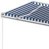 vidaXL Toldo retr&aacute;ctil autom&aacute;tico con postes azul y blanco 3x2,5 m