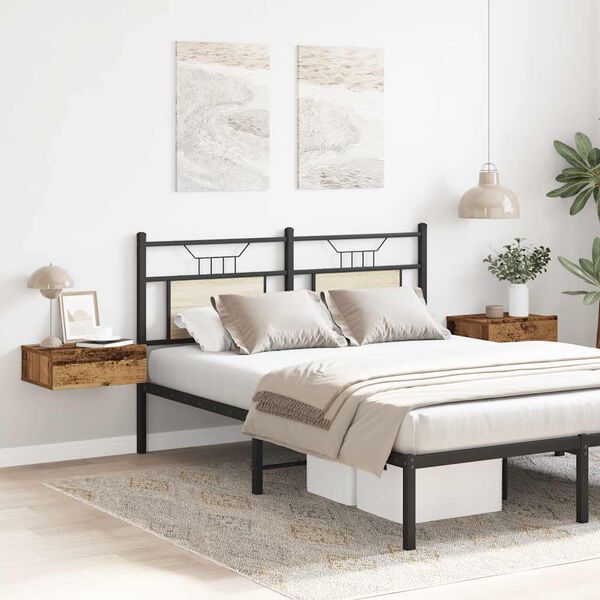 vidaXL Mesitas de noche flotantes 2 uds madera vieja 40x32x15 cm