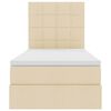 vidaXL Cama con almacenamiento y colch&oacute;n Crema 100 x 200 cm Poli&eacute;ster