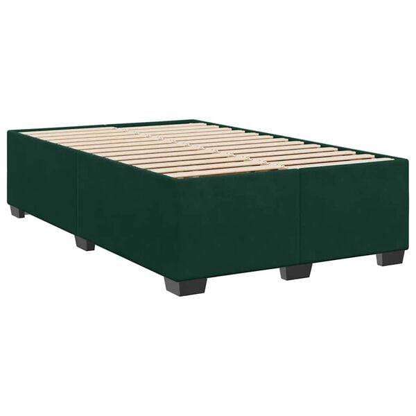 vidaXL Estructura cama sin colch&oacute;n terciopelo verde oscuro 120x200 cm