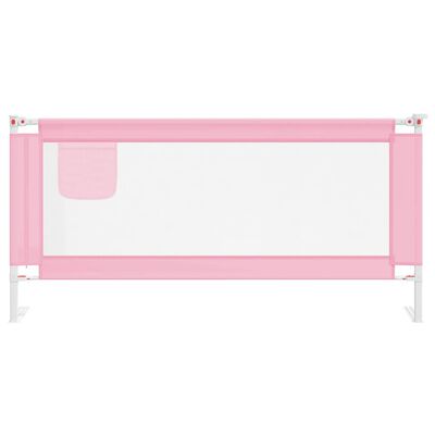 vidaXL Barandilla de seguridad cama de niño rosa tela 190x25 cm
