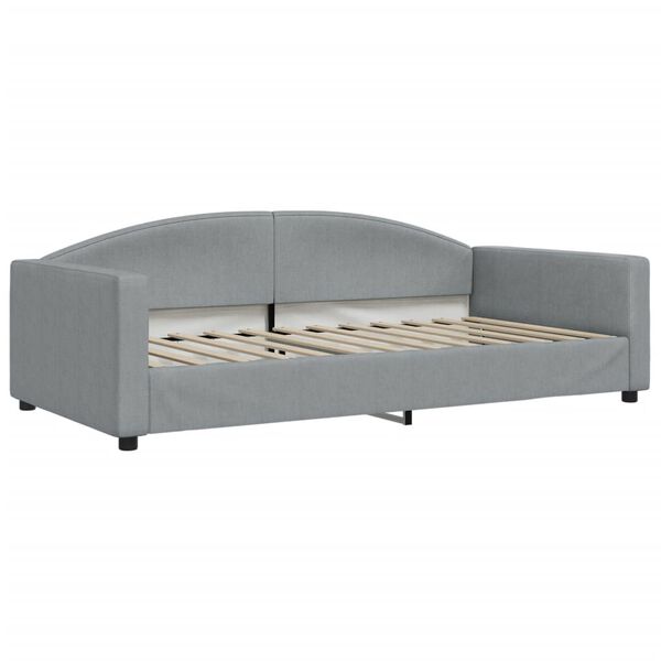 vidaXL Sof&aacute; cama sin colch&oacute;n tela gris claro 100x200 cm