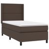 vidaXL Cama box spring y colch&oacute;n LED cuero sint&eacute;tico marr&oacute;n 90x190 cm